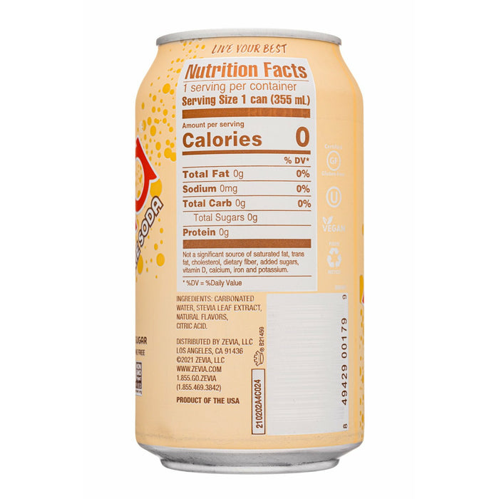 Zevia Creamy Root Beer Soda, 6 Pack (355ml) Zevia