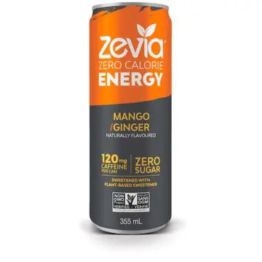 Zevia Mango Ginger Zero Calorie Energy Drink, 355ml Zevia