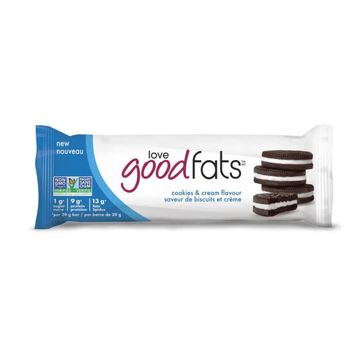 Love Good Fats Cookies & Cream Keto Bar, 39g Love Good Fats
