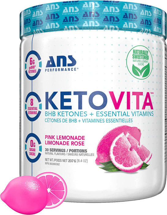 ANS Performance Pink Lemonade KetoVita BHB Ketones, 30 servings