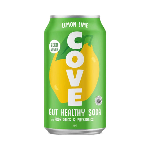 Cove Gut Healthy Soda - Lemon/Lime, 355mL Cove