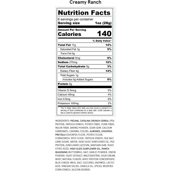 Catalina Crunch Ranch Snack Mix Nutritional Information