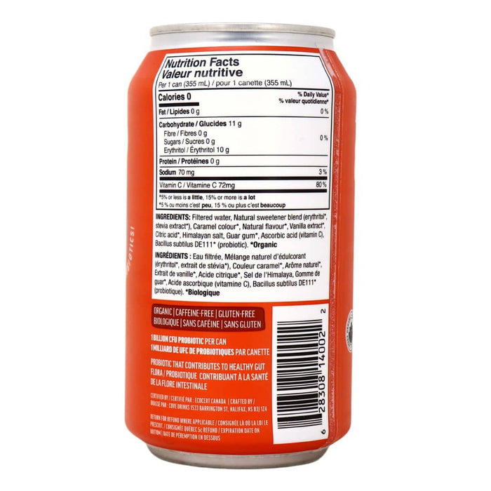 Cove Gut Healthy Root Beer Nutritional Information