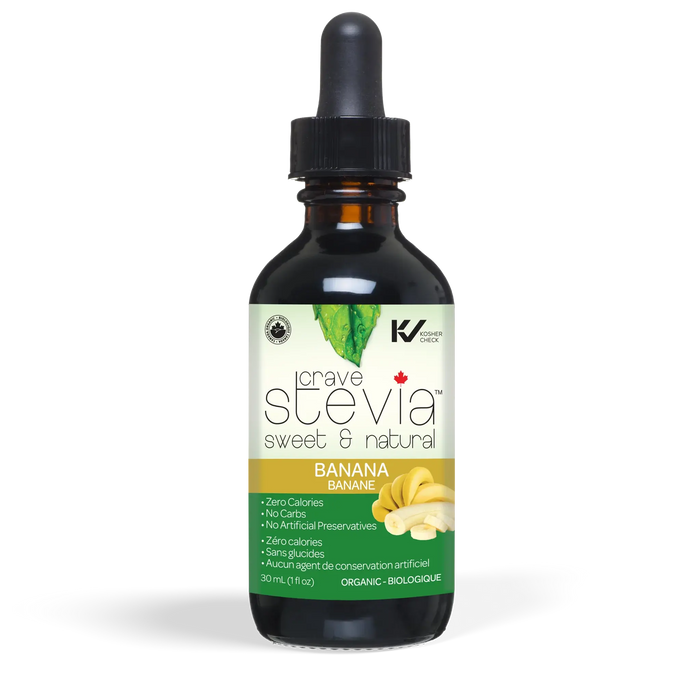 bottle of Crave Stevia Flavored Extract - Banana