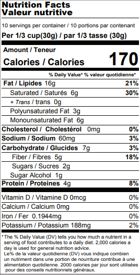 Farm Girl Nut Based Granola - Brown Butter Nutritional Information 