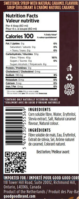 Good Good Caramel Syrup Nutritional Information