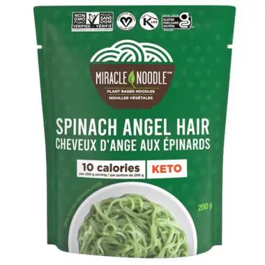 Miracle Noodle Spinach Angel Hair, 200g Miracle Noodle