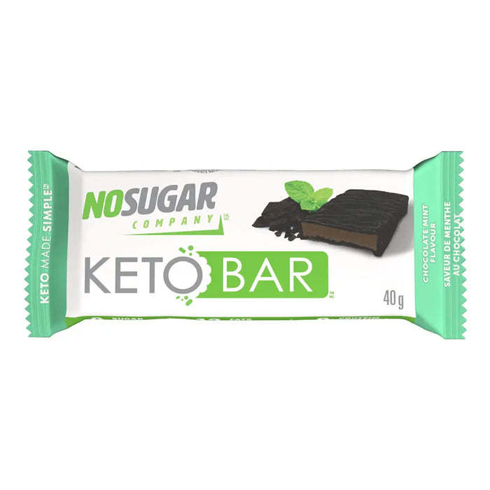 No Sugar Company Chocolate Mint Keto Bar, 40g