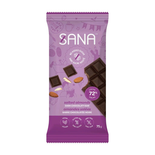 Sana Dark Chocolaty Bar - Salted Almond, 75g