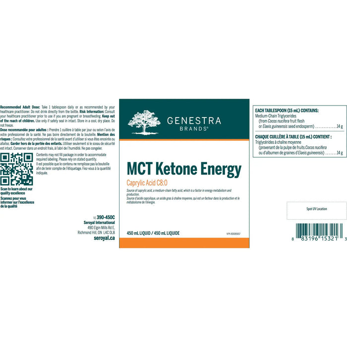 Genestra Brands MCT Ketone Energy C8, 450 ml Genestra Brands