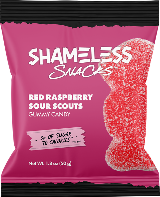 Shameless Snacks Red Raspberry Sour Scouts, 50g