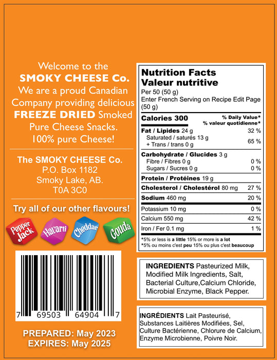 Smoky Cheese Co. Pepper Jack Nutritional Information