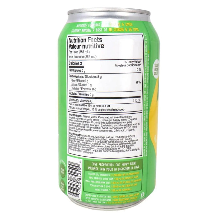 Cove Gut Healthy Lemon/Lime Soda Nutritional Information