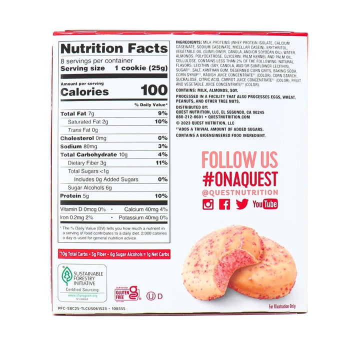 Quest Frosted Cookies - Strawberry Nutritional Information