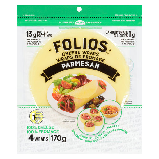 packet of Folios Parmesan Cheese Wraps
