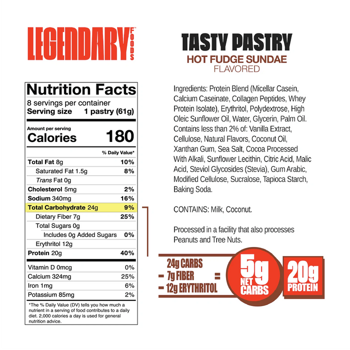 nutritional info of hot fudge flavoured legendary pastry