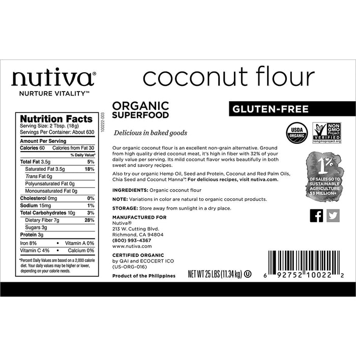 Nutiva Organic Coconut Flour, 454g