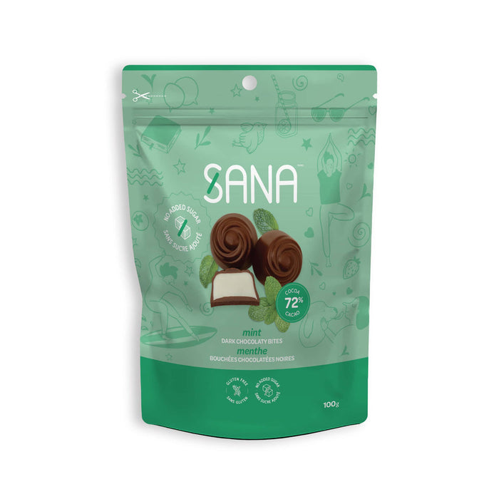 Sana Dark Chocolaty Bites - Mint, 100g Sana