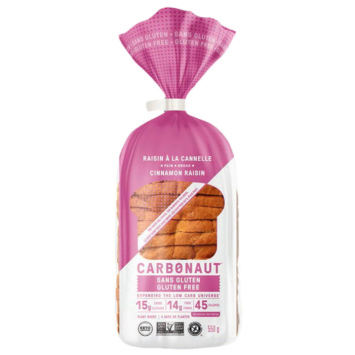 A PACK OF Carbonaut Gluten-Free Cinnamon Raisin Bread, 550g