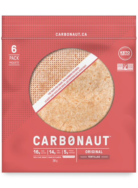 packet of Carbonaut Original Tortillas, 6 Wraps x 44g