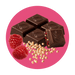 close up of ChocXO Keto Choc Snaps Dark Chocolate Raspberry & Quinoa