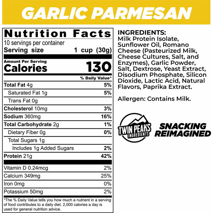 Twin Peaks Garlic Parmesan Protein Puffs, 300g Twin Peaks