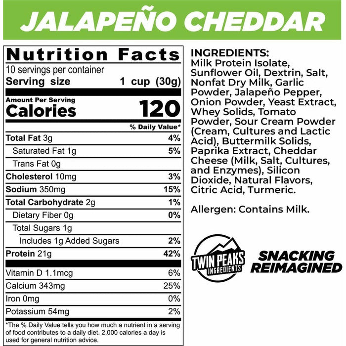 Twin Peaks Jalapeno Cheddar Protein Puffs, 300g