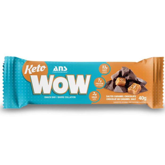 ANS Performance Salted Caramel Chocolate Keto WOW Bar, 40g