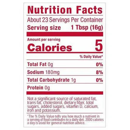nutritional info of G Hughes Ketchup,