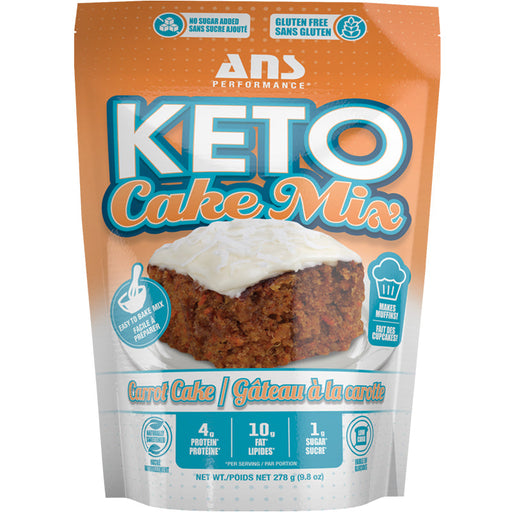 A packet of ANS Performance Keto Carrot Cake Mix, 278g.