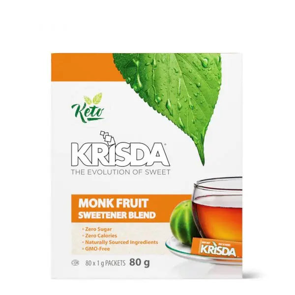 Krisda Monk Fruit Sweetener, 80 Packets Krisda