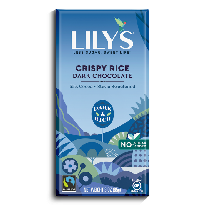 Lily's Sweets Crispy Rice Dark Chocolate Bar, 85g (BB OCT-05-23)