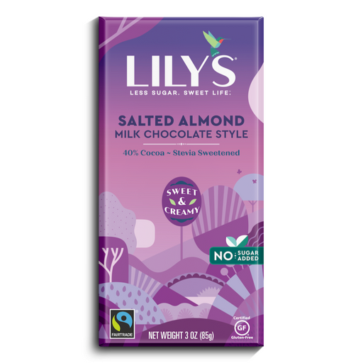 Lily's Sweets Salted Almond Milk Chocolate Bar, 85g Lily's Sweets