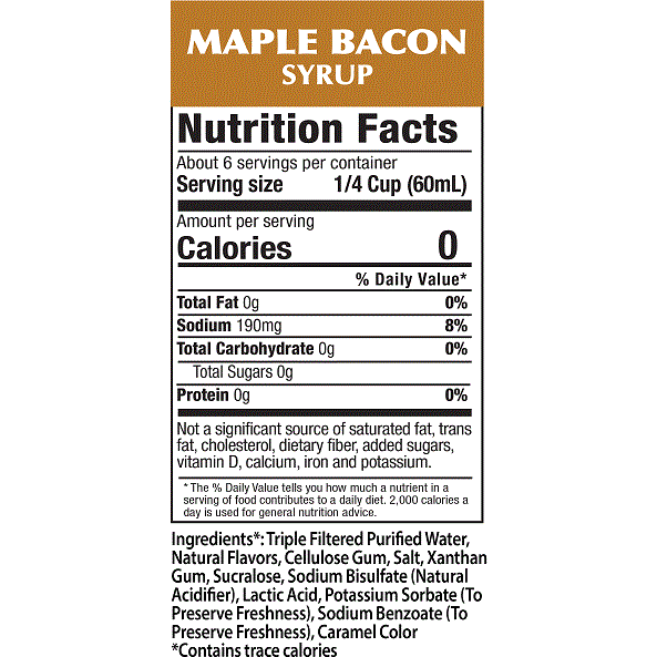 Walden Farms Maple Bacon Pancake Syrup, 355ml