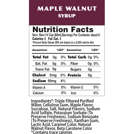 Walden Farms Maple Walnut Syrup, 355ml