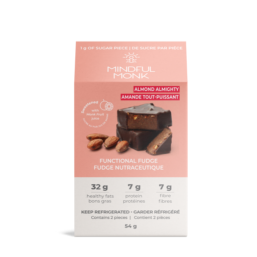 Mindful Monk Almond Almighty Fudge Squares, 54g Mindful Monk