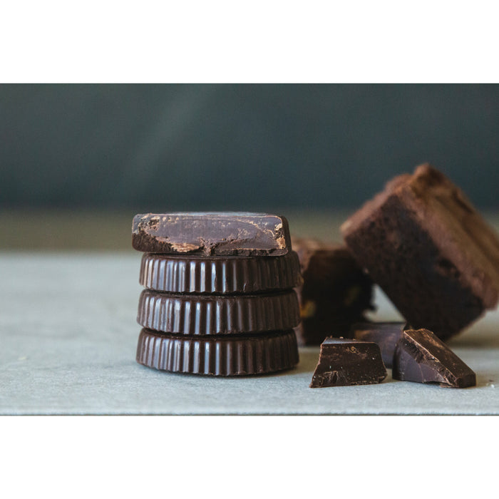 close up of No Sugar Company Dark Chocolate Fudge Brownie Keto Bomb