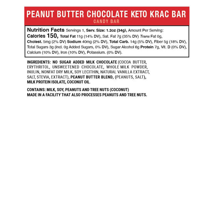 Shrewd Food Peanut Butter Keto Krac Bar, 34g Shrewd Food