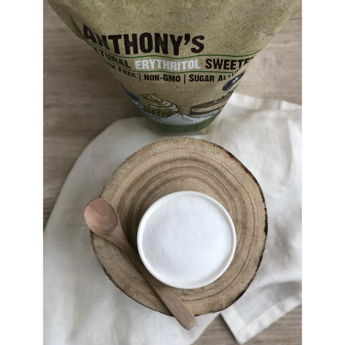 an image of Anthony's Goods Natural Erythritol Sweetener in a bowl.