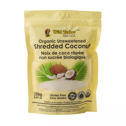 Wild Tusker Organic Unsweetened Shredded Coconut, 250g Wild Tusker