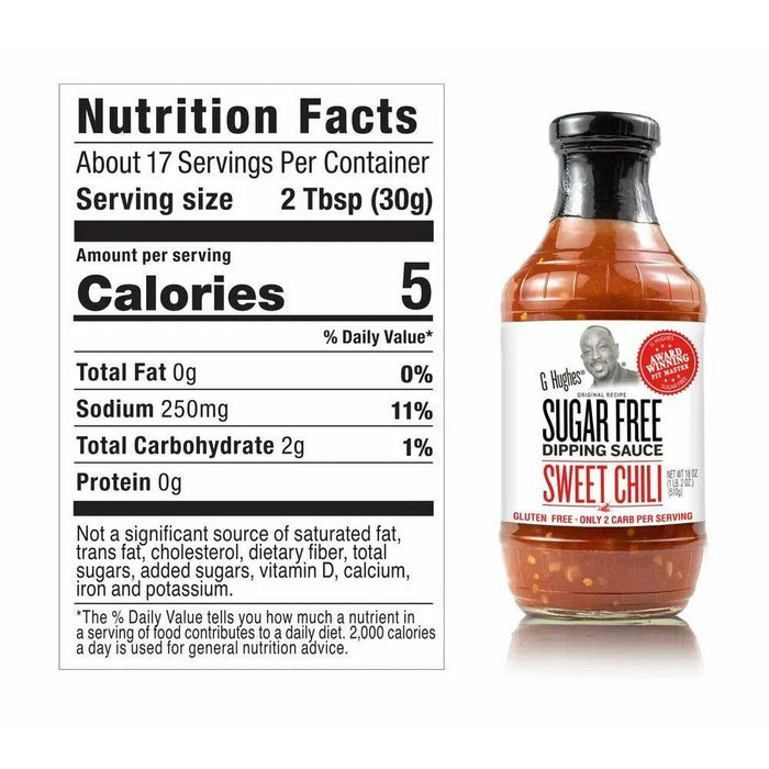 G Hughes Sweet Chili Dipping Sauce, 490g nutritional info