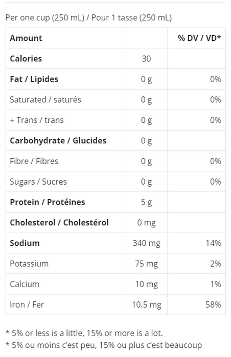 nutritional info of Bone Brewhouse Traditional Beef Bone Broth