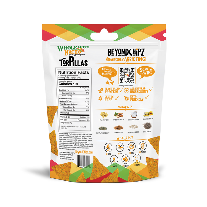 nutritional info of Beyond Chipz Whole Lotta' Nacho,