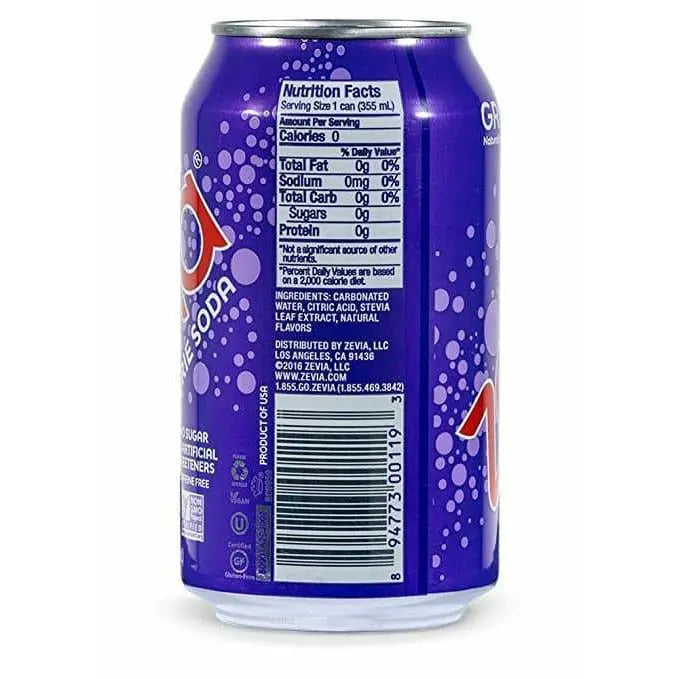 Zevia Grape Soda, 6 Pack (355ml) Zevia