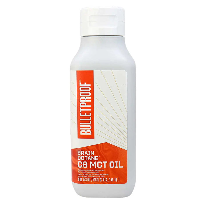 a bottle of Bulletproof Brain Octane C8 MCT Oil, 473 ml