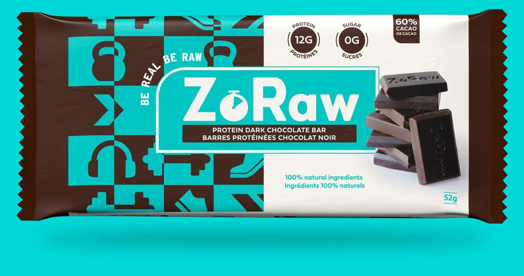 ZoRaw Dark Chocolate Bar with Protein, 52g