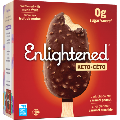 Enlightened Dark Chocolate Caramel Peanut Bar, 4x81ml box