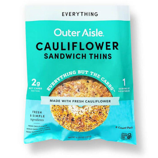 Outer Aisle Everything Cauliflower Sandwich Thins, 6 Pack