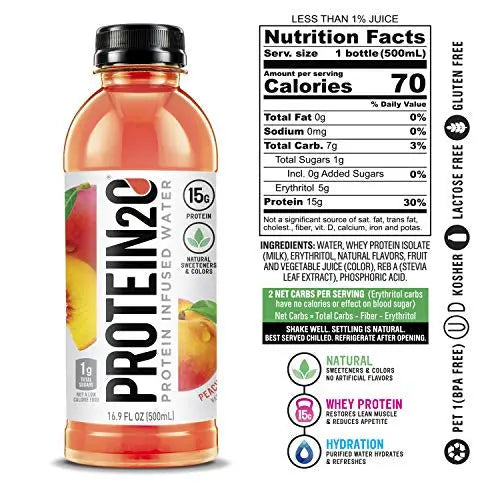 Protein2o Peach Mango Protein Infused Sports Drink, 500ml