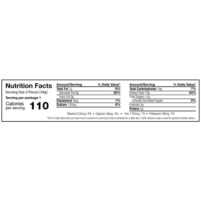 nutritional info Keto Wise Chocolate Covered Caramels, 34g